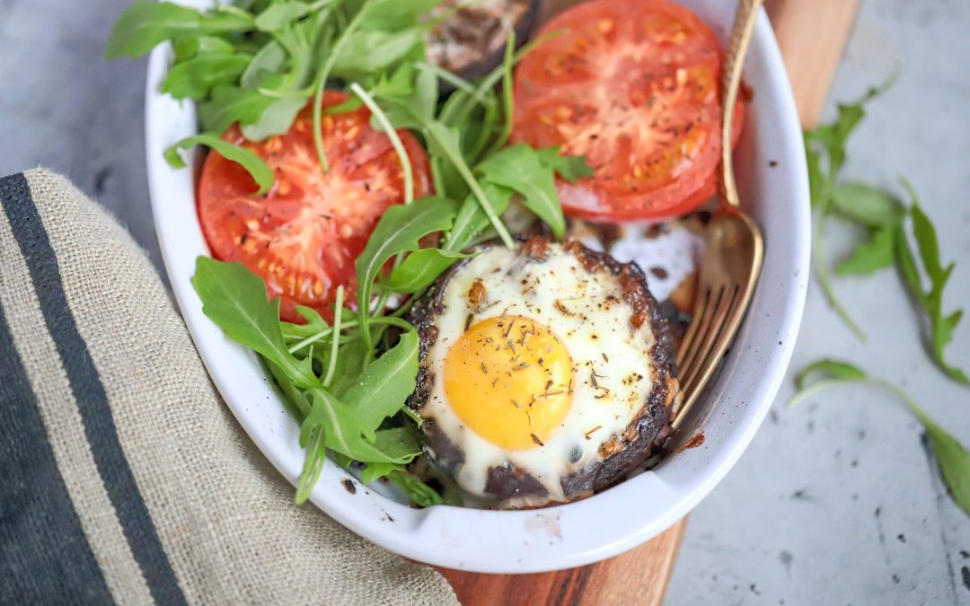 Baked Stuffed mushrooms eggs