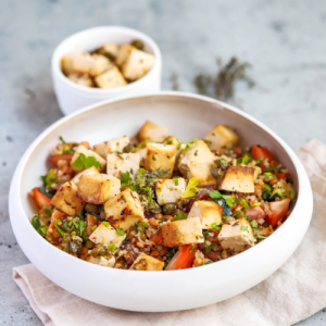 Pinch of Bites-Herby Lemon Tofu Bowl