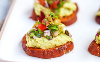 Sweet Potato Toast with Avocado Hummus